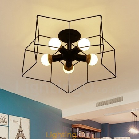 5 Light Rustic Lodge Integrated Chandelier