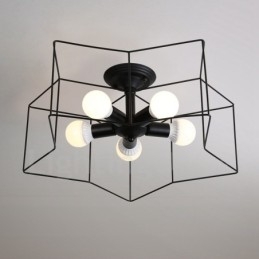 5 Light Rustic Lodge Integrated Chandelier