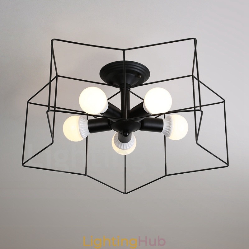 5 Light Rustic Lodge Integrated Chandelier