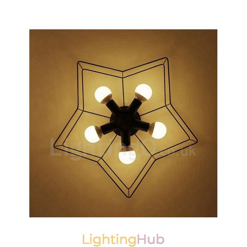 5 Light Rustic Lodge Integrated Chandelier