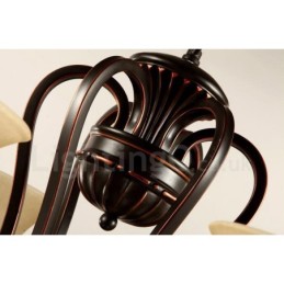 3 Light Rustic Lodge Integrated Metal Chandelier