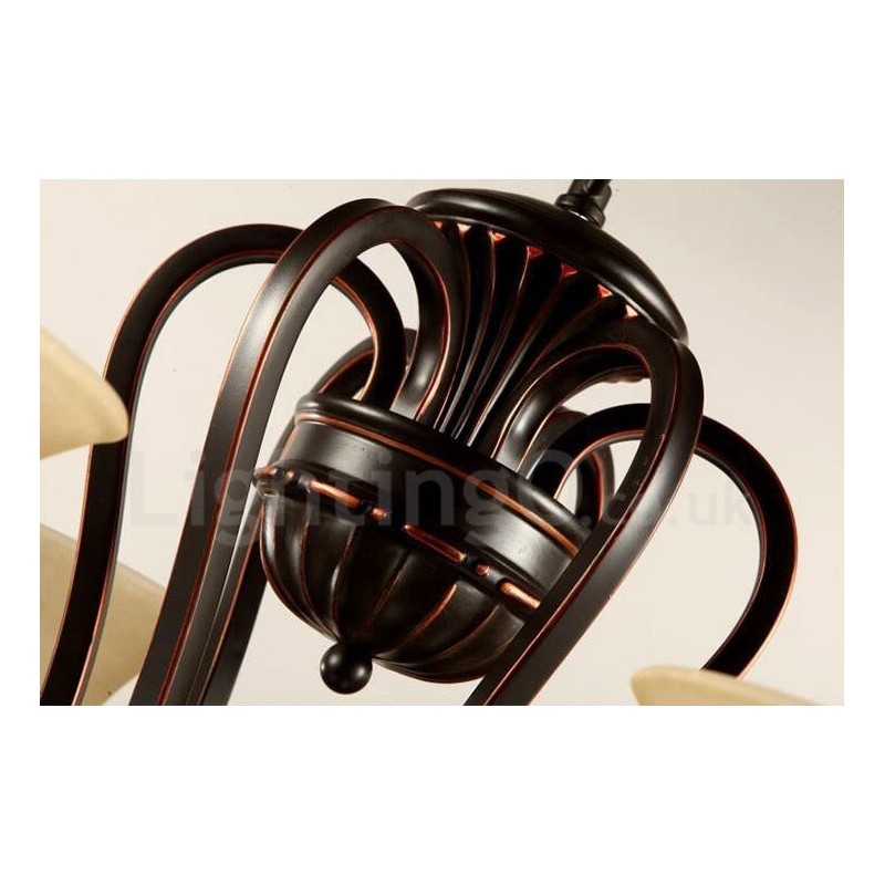 3 Light Rustic Lodge Integrated Metal Chandelier