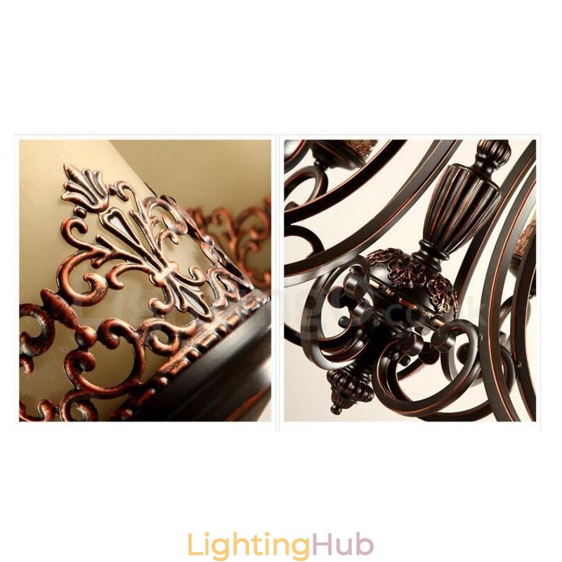5 Light Rustic Lodge Integrated Metal Chandelier