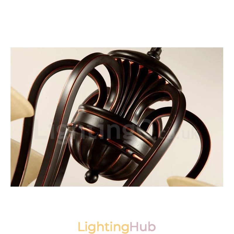 5 Light Rustic Lodge Integrated Metal Chandelier