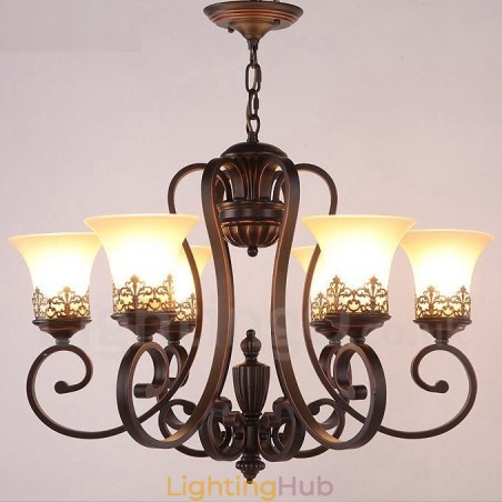 6 Light Rustic Lodge Integrated Metal Chandelier 6 Light Rustic Lodge Integrated Metal Chandelier