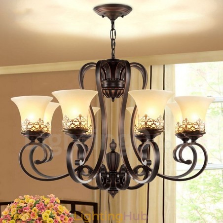 8 Light Rustic Lodge Integrated Metal Chandelier 8 Light Rustic Lodge Integrated Metal Chandelier