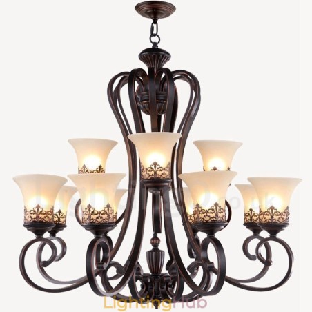12 Light Rustic Lodge Integrated Metal Chandelier 12 Light Rustic Lodge Integrated Metal Chandelier