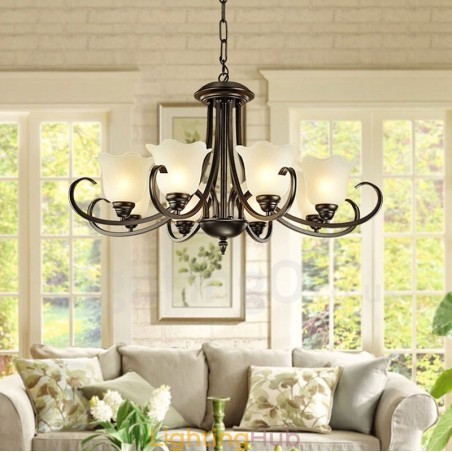8 Light Rustic Lodge Integrated Metal Chandelier 8 Light Rustic Lodge Integrated Metal Chandelier