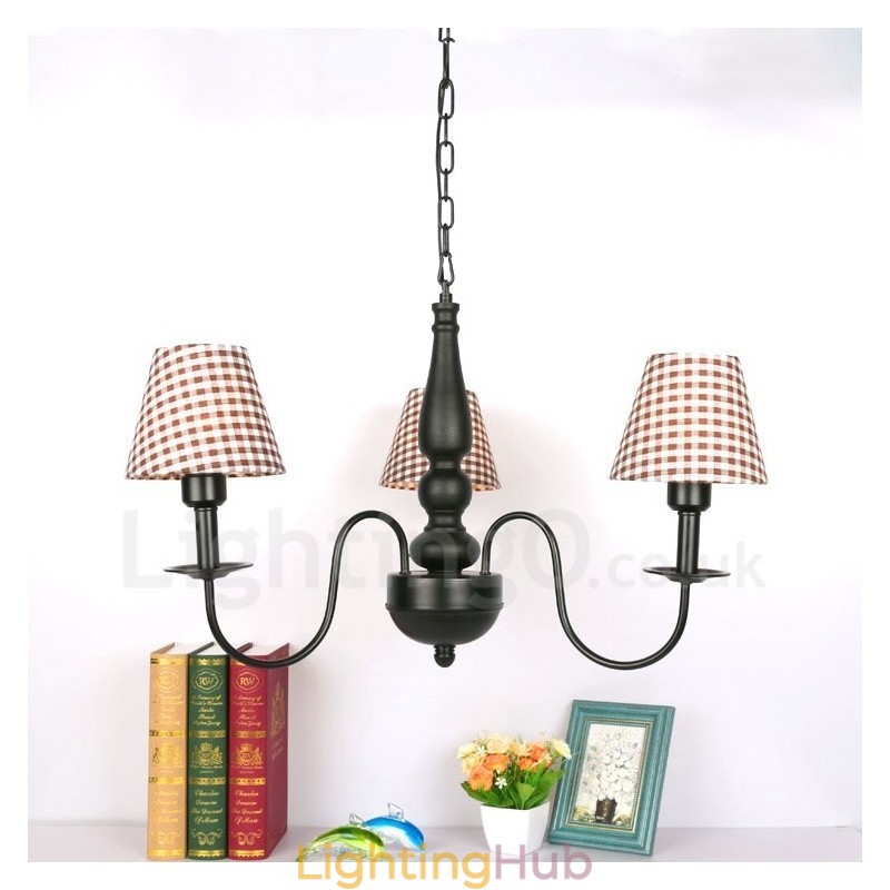 3 Light Traditional Classic Integrated Metal Chandelier
