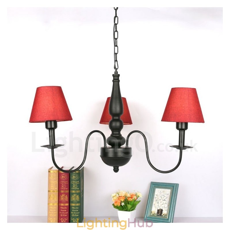 3 Light Traditional Classic Integrated Metal Chandelier