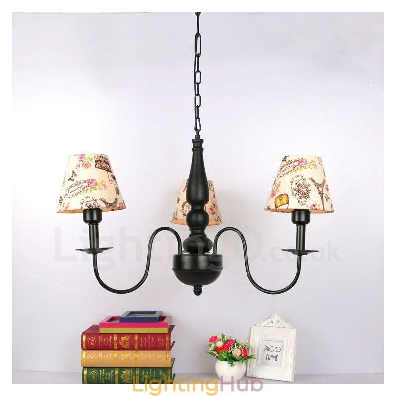 3 Light Traditional Classic Integrated Metal Chandelier