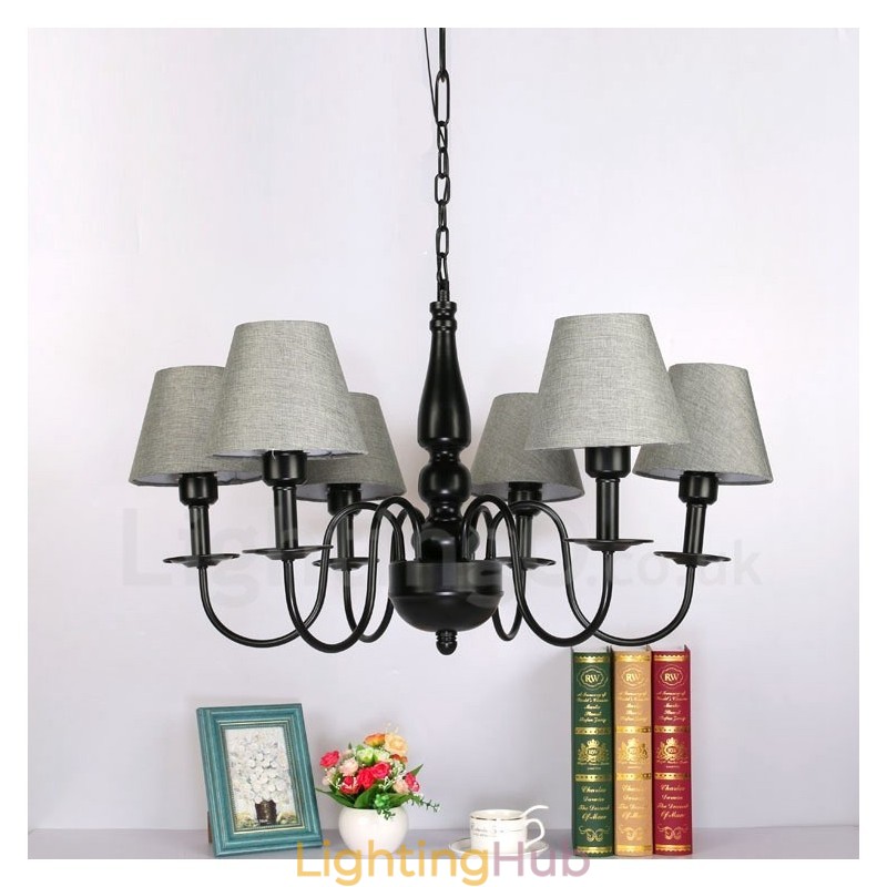 6 Light Mediterranean Style Integrated Metal Chandelier