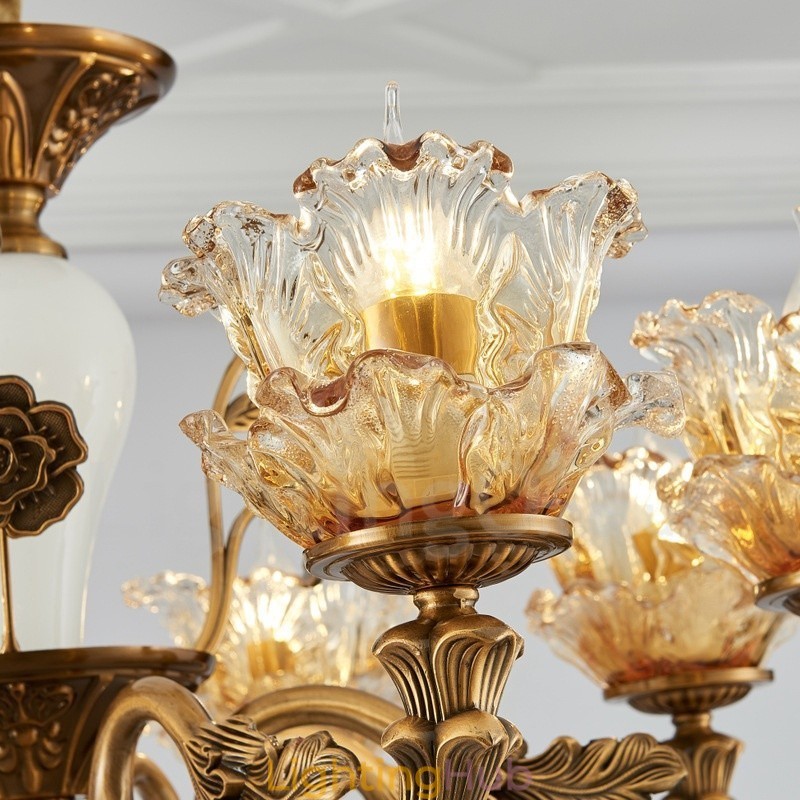 6 Light Traditional Classic Integrated Metal Chandelier