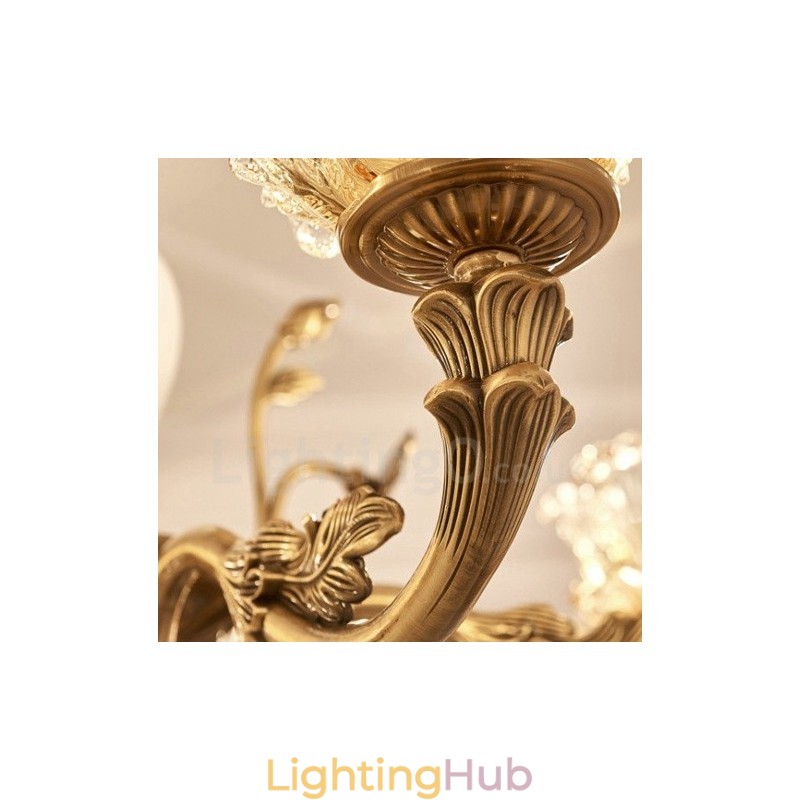 6 Light Traditional Classic Integrated Metal Chandelier