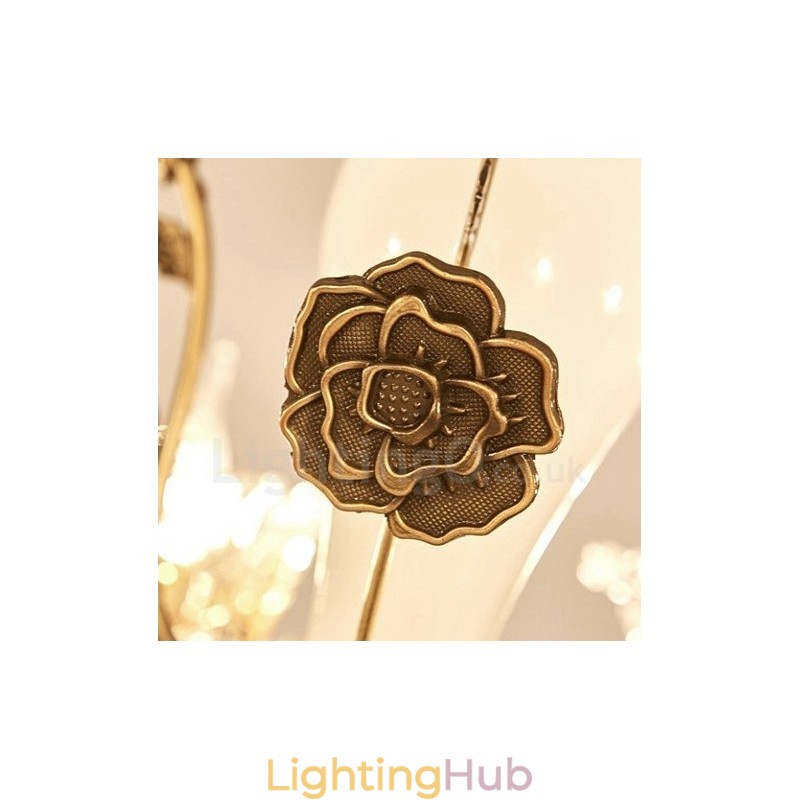 8 Light Traditional Classic Integrated Metal Chandelier