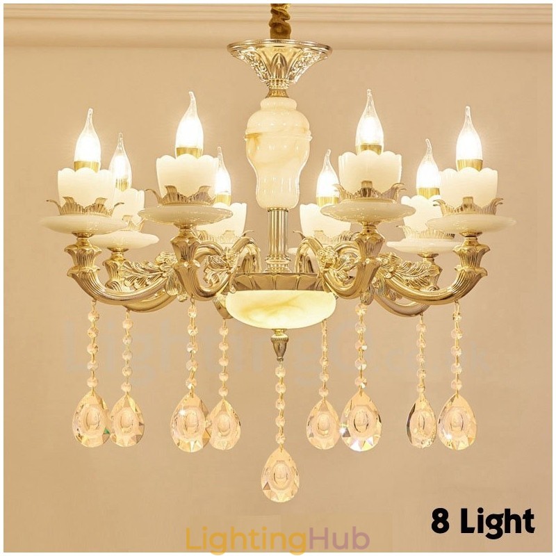 8 Light Traditional Classic Integrated Metal Chandelier