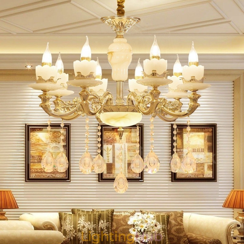 8 Light Traditional Classic Integrated Metal Chandelier