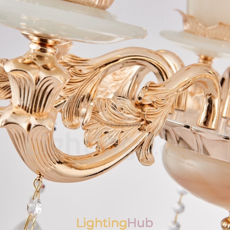 8 Light Traditional Classic Integrated Metal Chandelier