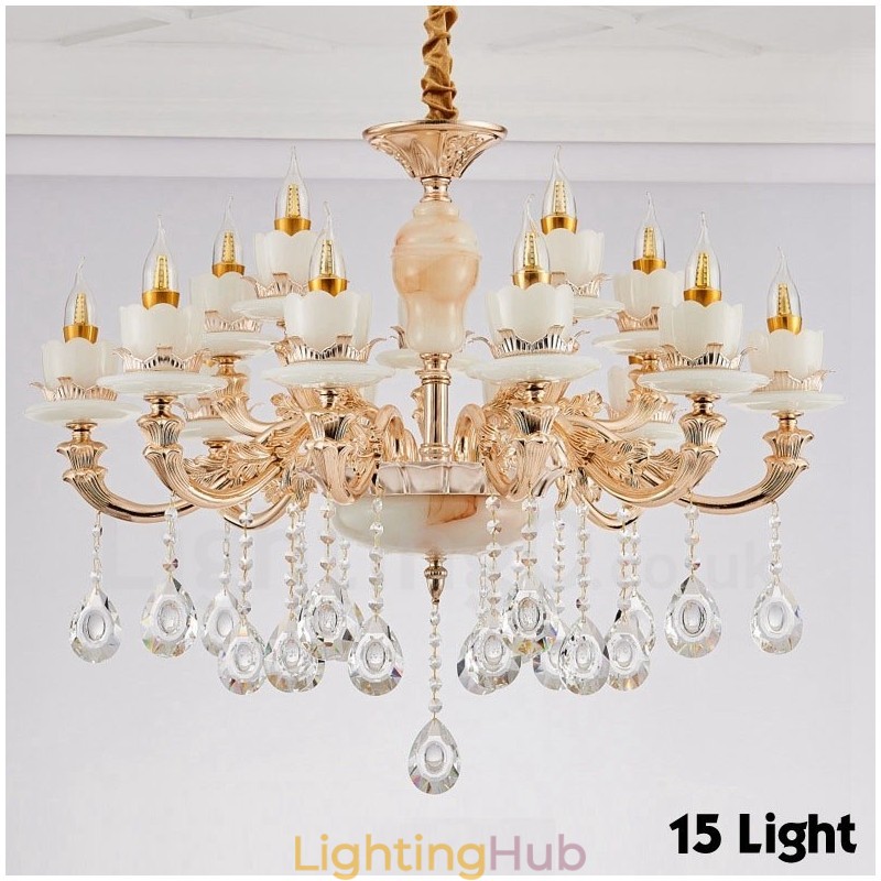 15 Light Traditional Classic Integrated Metal Chandelier