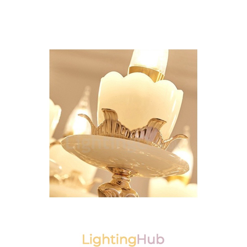 15 Light Traditional Classic Integrated Metal Chandelier