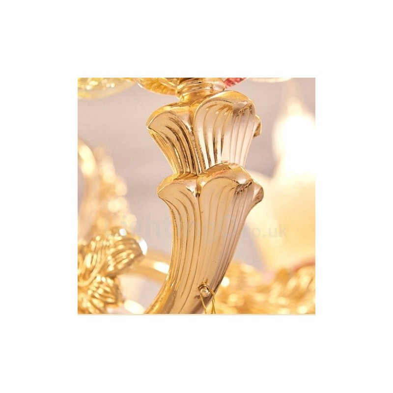 8 Light Traditional Classic Integrated Metal Chandelier