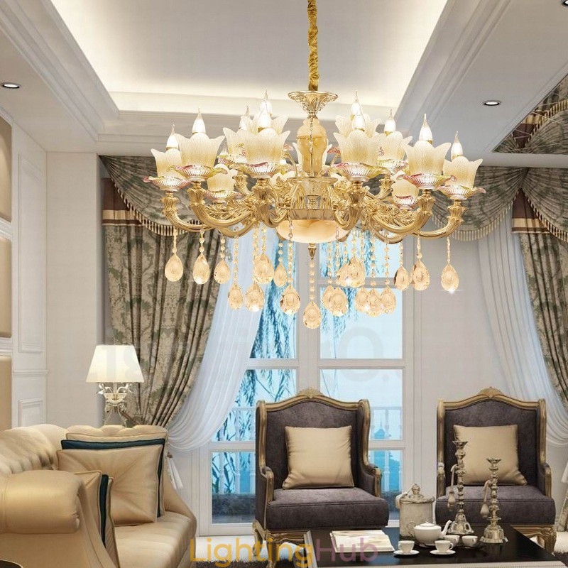 15 Light Traditional Classic Integrated Metal Chandelier