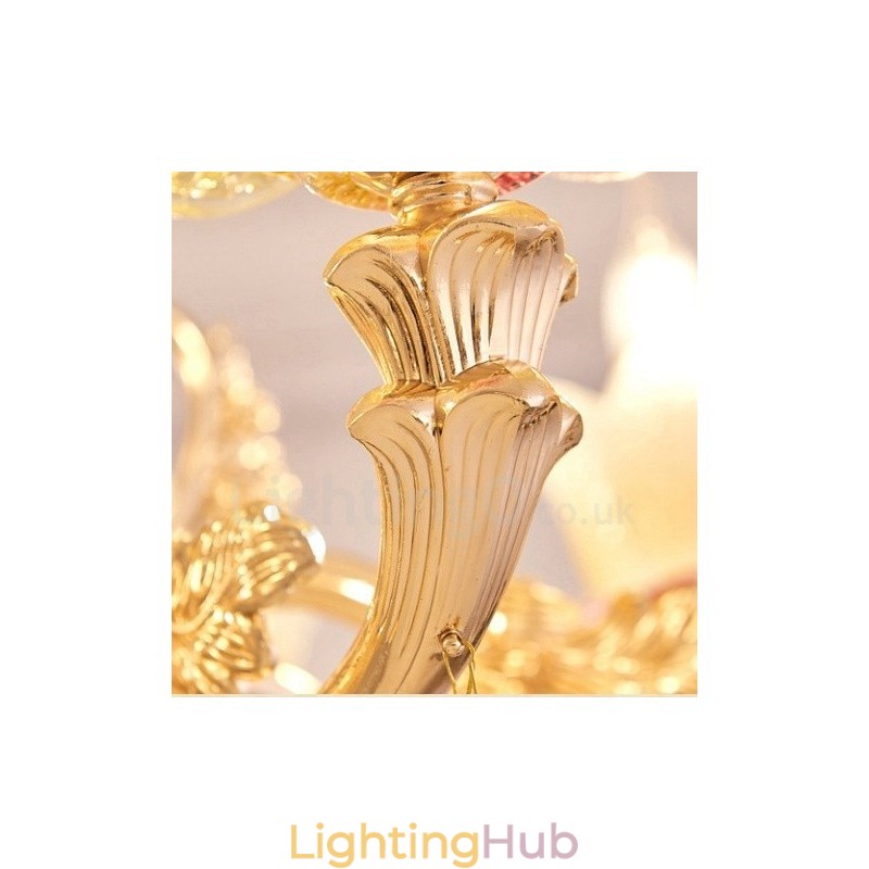 15 Light Traditional Classic Integrated Metal Chandelier