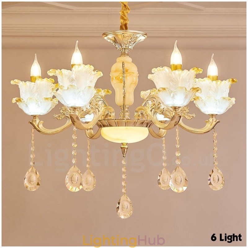 6 Light Traditional Classic Integrated Metal Chandelier