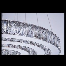 Pendant Light Modern Lighting Warm White Three Rings D204060 Transparent K9 Large Crystal Ceiling Lights
