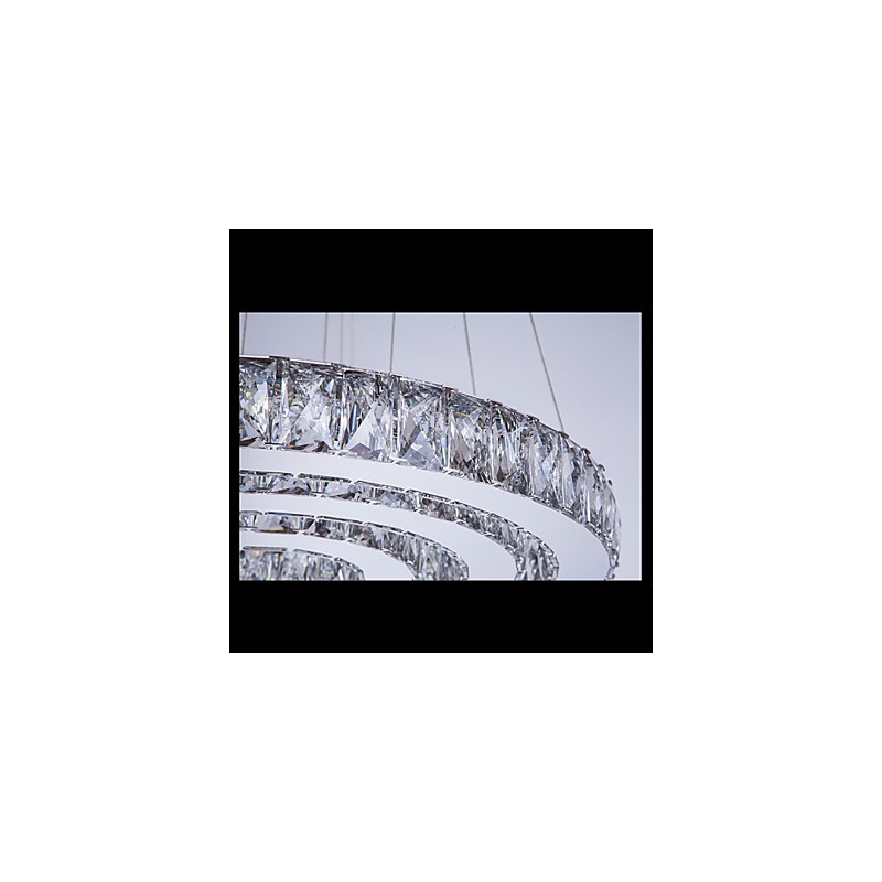 Pendant Light Modern Lighting Warm White Three Rings D204060 Transparent K9 Large Crystal Ceiling Lights