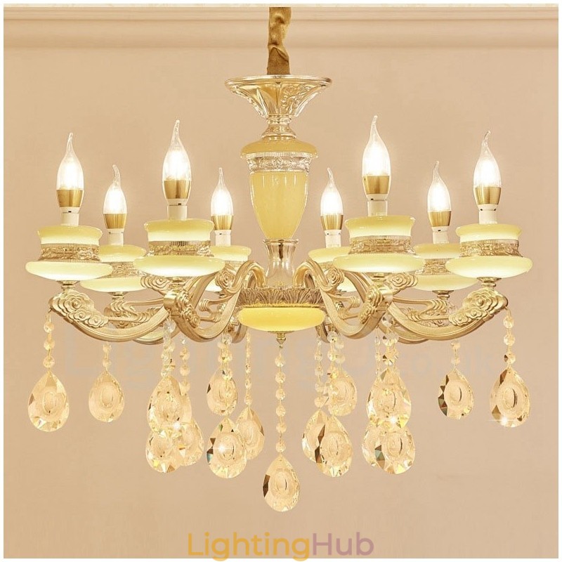 8 Light Traditional Classic Integrated Metal Chandelier