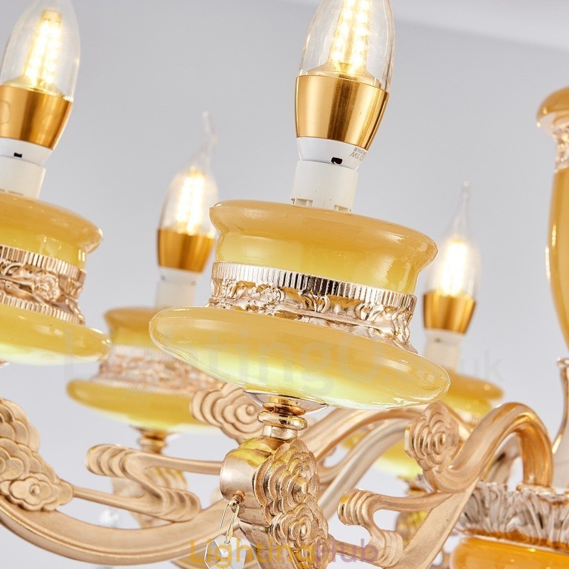 8 Light Traditional Classic Integrated Metal Chandelier