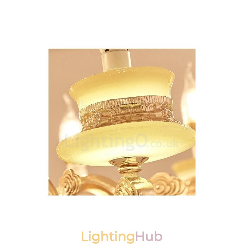 8 Light Traditional Classic Integrated Metal Chandelier