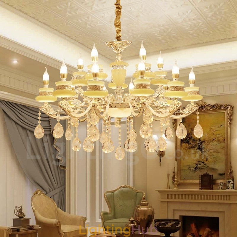 15 Light Traditional Classic Integrated Metal Chandelier