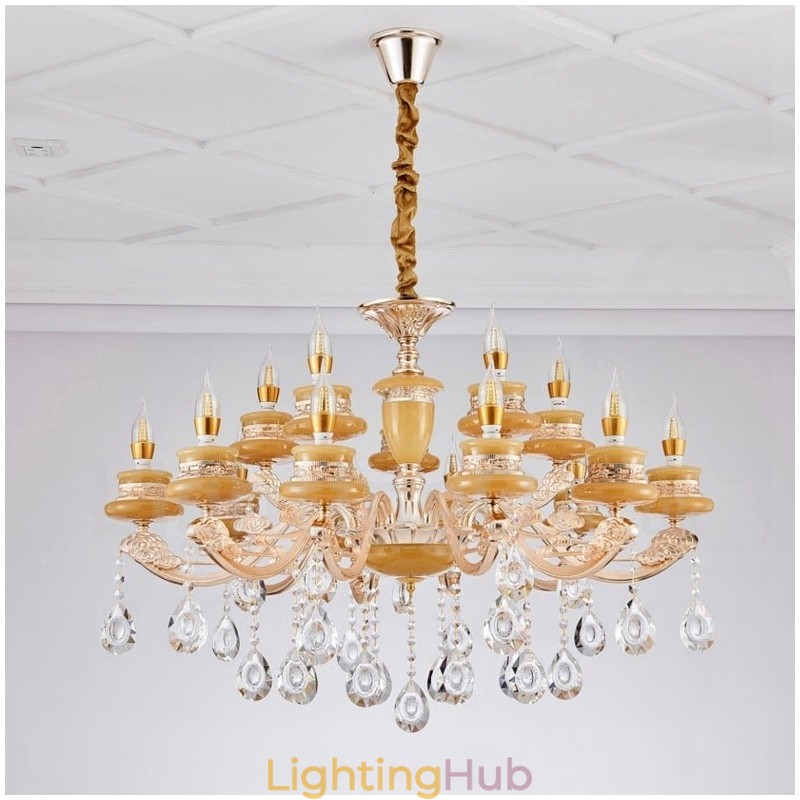 15 Light Traditional Classic Integrated Metal Chandelier