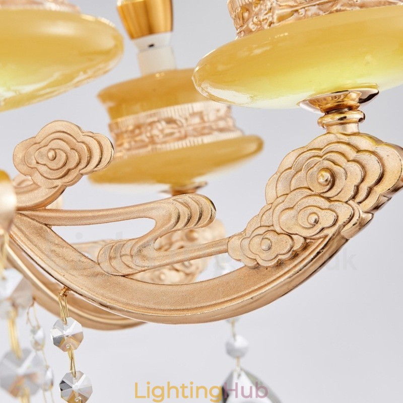 15 Light Traditional Classic Integrated Metal Chandelier