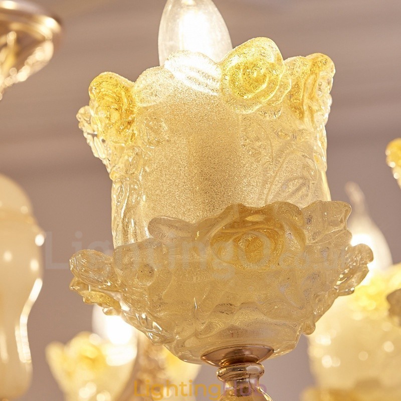 8 Light Traditional Classic Integrated Metal Chandelier