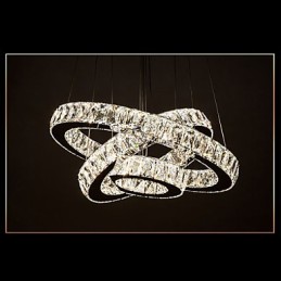 Pendant Light Modern Lighting Warm White Three Rings D204060 Transparent K9 Large Crystal Ceiling Lights