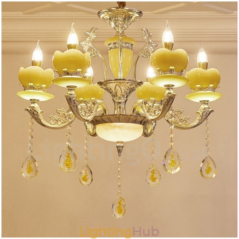 6 Light Traditional Classic Integrated Metal Chandelier