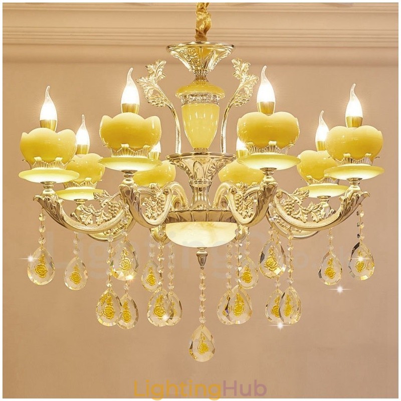 8 Light Traditional Classic Integrated Metal Chandelier