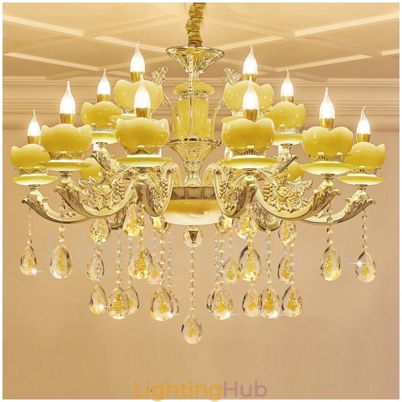 15 Light Traditional Classic Integrated Metal Chandelier