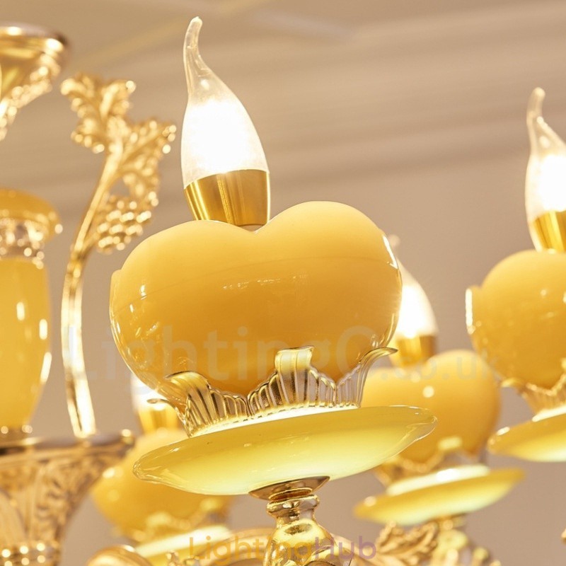 15 Light Traditional Classic Integrated Metal Chandelier