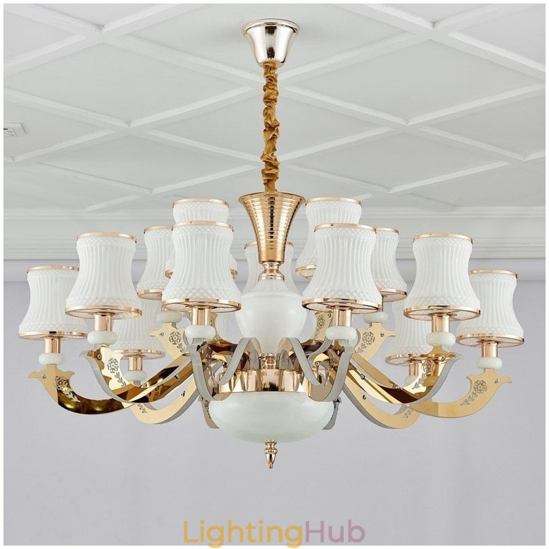 15 Light Traditional Classic Integrated Metal Chandelier