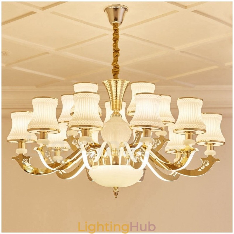 15 Light Traditional Classic Integrated Metal Chandelier