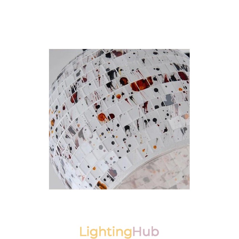 6 Light Mediterranean Style Integrated Chandelier with Glass Shade