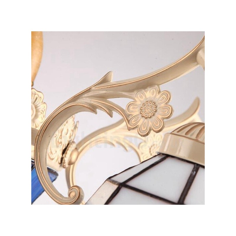 3 Light Mediterranean Style Integrated Metal Chandelier with Glass Shade