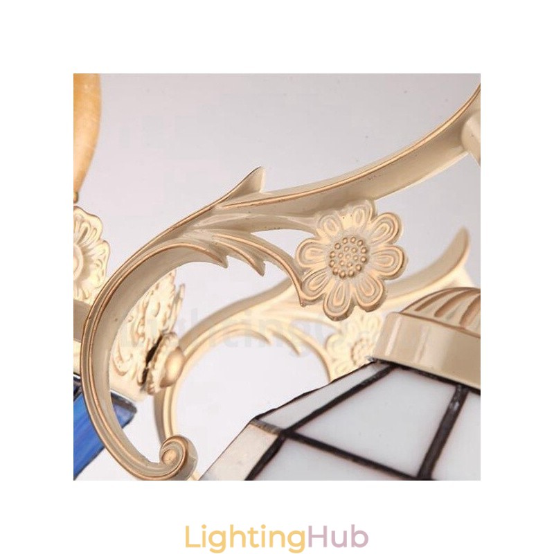 5 Light Mediterranean Style Integrated Metal Chandelier with Glass Shade