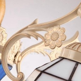 11 Light Mediterranean Style Integrated Metal Chandelier with Glass Shade