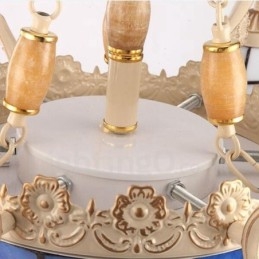 11 Light Mediterranean Style Integrated Metal Chandelier with Glass Shade