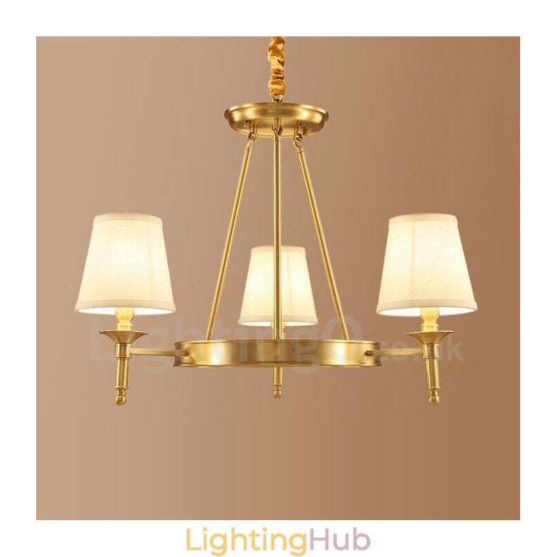 3 Light Rustic Lodge Integrated Metal Copper Chandelier